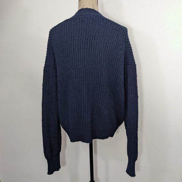 NWT J. Crew Cropped Patch Pocket Beach Cardigan Sweater Navy Size 2XL AY828 - Picture 9 of 13